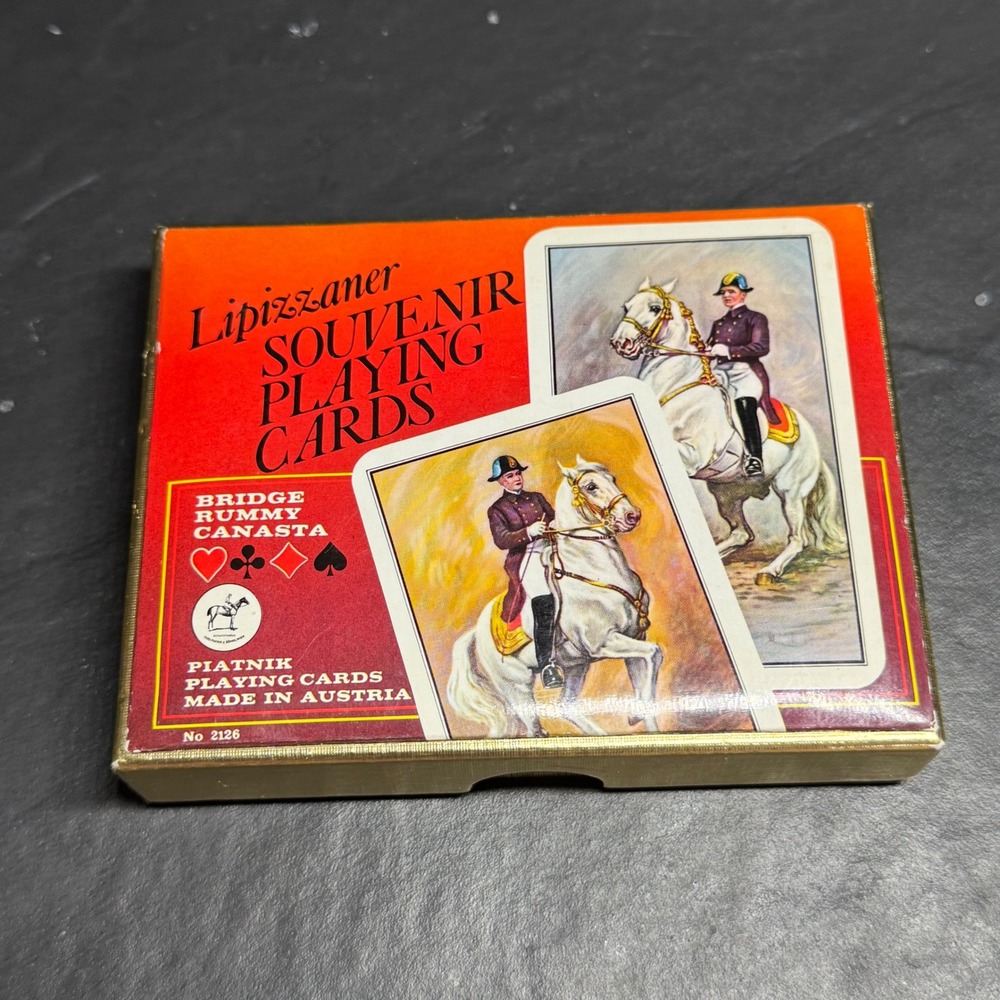 Vintage Piatnik Lipizzaner Souvenir Playing Cards Double Deck Austria 1975 2126